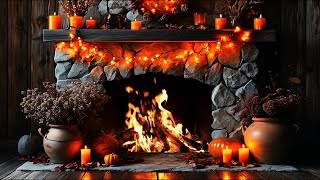 Cozy Autumn Ambiance  Crackling Fireplace with Burning Logs to Help Beat Insomnia 12 Hours [upl. by Anoblav]