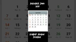 Kalender Jawa 2024 Lengkap Dengan Pasaran [upl. by Kenyon]