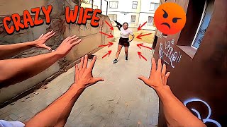 ESCAPING FROM CRAZY WIFE ANNOYED BY PRANK WITH GHOSTFACE ​⁠DumitruComanac Epic Parkour POV [upl. by Loralee]