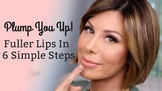 How to Make Your LIPS Look BIGGER  Fake Full Lips in 6 Steps Tutorial  Dominique Sachse [upl. by Annerb96]