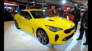 Kia Stinger GT AWD Turbo limited edition sunset yellow colour new model walkaround  interior K1137 [upl. by Thetis]