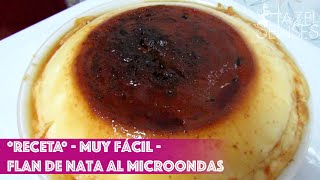 Flan de nata al microondas RECETA  Muy fácil [upl. by Holub771]