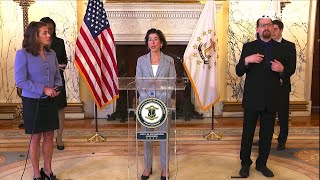 VIDEO NOW Gov Raimondo reacts to University of Washingtons COVID19 projections [upl. by Allwein]