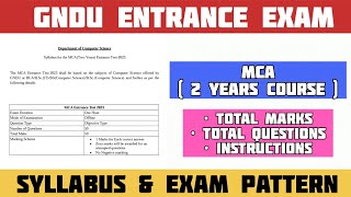 Gndu MCA Entrance Test 2023  Gndu Entrance Exam Syllabus amp Exam Pattern  MCA 2 Years Course [upl. by Reeva683]