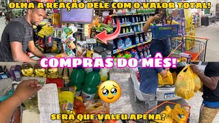 COMPRAS DO MÊS COM MARIDO OLHA A REAÇÃO DELE COM O VALOR 😱compas [upl. by Ilagam]