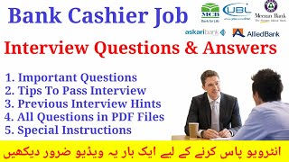 Bank Cashier Job Interview Questions amp Answers  Which Questions Asked in Bank Cashier Interview [upl. by Shakespeare]