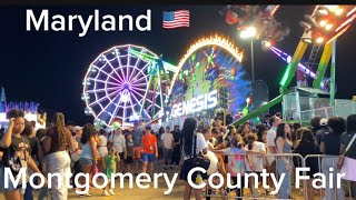 Walking through Montgomery County Fair pt1  Rides Games  Food amp Drinks Gaithersburg Maryland 🇺🇸 [upl. by Ardnalahs]