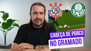 Torcedor joga cabeça de porco no gramado durante jogo entre Corinthians e Palmeiras [upl. by Neibart230]