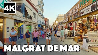 Malgrat de Mar Spain Summer Holiday Walk 4K [upl. by Lertnahs299]