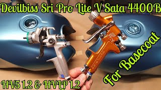 Sata 4400B v Devilbiss Sri Pro Lite HVLP Mini Spray Guns For Basecoat [upl. by Boucher588]