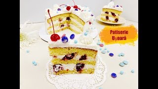 Tort Pandispan Cu Visine Un Deliciu [upl. by Reinnej]