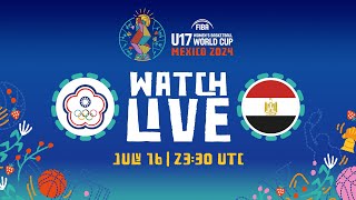 Chinese Taipei v Egypt  Full Basketball Game  FIBA U17 Womens Basketball World Cup 2024 [upl. by Pell]