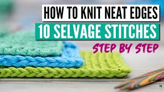 How to knit neat edges  The 10 best edge stitches in knitting [upl. by Itagaki]