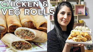 Chicken Spring Roll Recipe  The Best Chicken amp Veg Filo Rolls Recipe  Chicken and Vegetable Rolls [upl. by Haiel978]