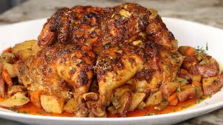 Roasted Garlic Butter Baked Chicken  How To Baked a Whole chicken in oven For Thanksgiving [upl. by Nyahs210]