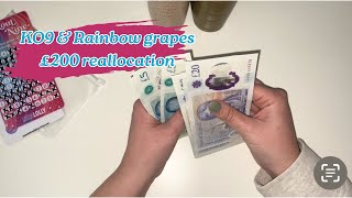 £200 Reallocation 🤑  UK Cash stuffing method Knockout 9 amp Rainbow Grapes [upl. by Ecnarret]