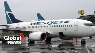 WestJet CEO president condemn quotabsurdquot mechanics union strike address flight cancellations  FULL [upl. by Latrell]