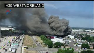 Dallas fire at recycling facility burns large plume of smoke [upl. by Gent]