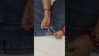 Downsize Jeans 👖 waist  Amazing 2 mints Hack fashion ytshorts trending diy [upl. by Nagn373]