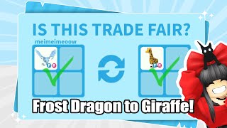 🤩TRADING FROST DRAGON TO GIRAFFE MY INVENTORY TRANSFORMATION  Adopt Me Trading Challenge in 2024 [upl. by Mar]