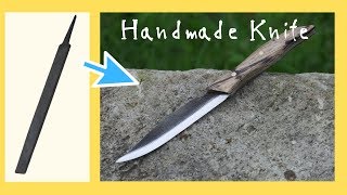 【Handmade knife DIY】古いヤスリからキャンプ用サバイバルナイフを作る方法。 [upl. by Nolyad]