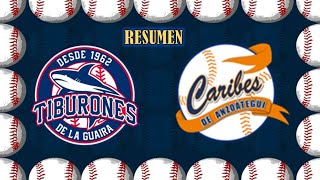 Resumen Jornada 17º  Caribes de Anzuategui Vs Tiburones de la Guaira  lvbp [upl. by Delainey]