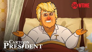 COVIDPositive Cartoon Trump Watches the VP Debate Ep 314  Our Cartoon President  SHOWTIME [upl. by Meehsar]