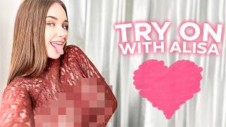 4K 💓SHEER TOPS TRY ON 👗 GET READY WITH ALISA FASHION  NO BRA CHALLENGE WITH SHEER TOPS [upl. by Gerdi]