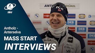 World Cup 2324 AntholzAnterselva Men Mass Start Interviews [upl. by Annawoj287]