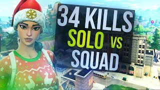 Nutty Hunting Rifle Shots  34 Kill Solo vs Squad Fortnite Battle Royale [upl. by Nesyaj]