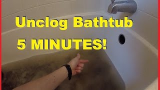 How To Easily Unclog Bathtub Shower Drain in 5 minutes Jonny DIY [upl. by Soirtemed]