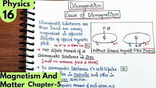 16 Diamagnetism Cause of Diamagnetism magnetism and matter class 12 Physics Cbse physics neet [upl. by Hannasus]