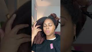 blow out routine on curly hair shorts [upl. by Terchie]