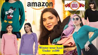 Amazon Winter Wear Haul Under 500  sweatshirt woolen top etc sapnaprabhat [upl. by Blakeley]