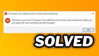 FIXED Windows cant find uninstallexein windows 1011 [upl. by Kyre]