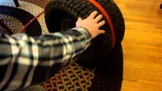 Flat Tire Repair Lawn Mower Tire Fell off Rim [upl. by Colwen]