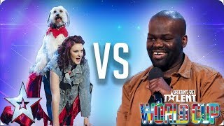 KNOCKOUT MATCH Ashleigh amp Pudsey vs Daliso Chaponda  Britains Got Talent World Cup 2018 [upl. by Netsrak]