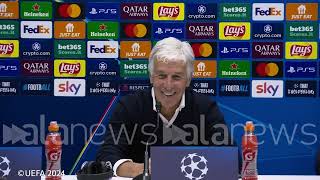 Champions League Gasperini in conferenza stampa post AtalantaArsenal [upl. by Enifesoj225]