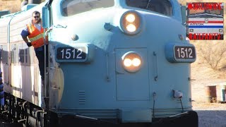 Historic FP7 Locomotives On The Camp Verde Railroad Running Lite [upl. by Nylg]