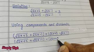 ICSE  Class X Maths  Componendo  Dividendo solutions [upl. by Corwin]