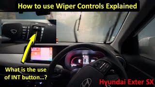 How to use wiper controls in car 🤔 explained in detail windshield wipers function🌧️ Hyundai Exter SX [upl. by Jasen413]