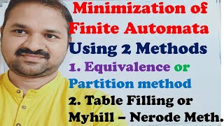 Minimization of Finite Automata  Equivalence Partition  Table Filling Myhill Nerode DFA  NFA [upl. by Geoffrey]