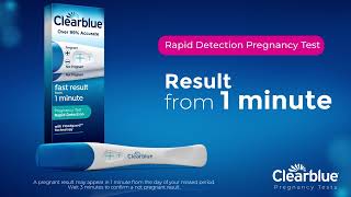 Clearblue Rapid Detection Pregnancy Test with Result from 1 minute  Feature Video [upl. by Suoivatnom]