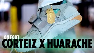 ON FOOT Nike Air Trainer Huarache x Corteiz Gully Grey Schopes 4K FQ8793 001 [upl. by Teplitz482]