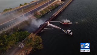 Fire closes El Jobean Fishing Pier in Charlotte County [upl. by Frolick307]