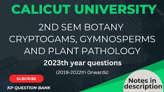 2nd sem Botany  Cryptogams Gymnosperm amp Plant Pathology 2023 previous year questions [upl. by Keefer]