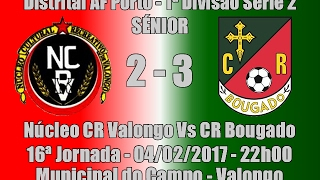 Distrital AF Porto 1ª Div Série 2  16ª Jorn quotNCR Valongo Vs CR Bougadoquot 201617 [upl. by Schrick]