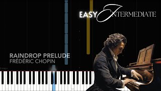 Raindrop Prelude by Frédéric Chopin  Piano Tutorial amp Sheet Music  EASY INTERMEDIATE arr [upl. by Ailed924]