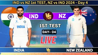 🔴Live  India vs New Zealand 1st Test Live  IND vs NZ 1st Test Day 4 Live Scores  Live Match Today [upl. by Mannuela]