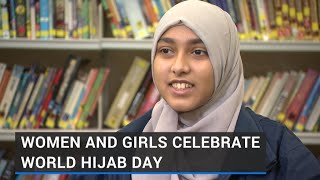 Women and girls celebrate World Hijab Day [upl. by Yate]